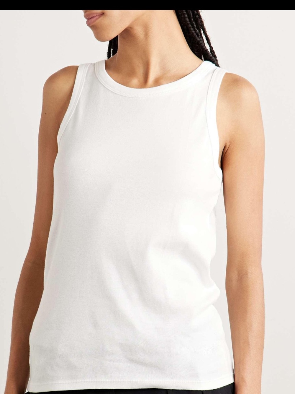 The Row white cotton tank top